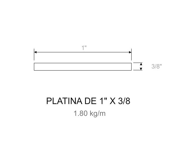 Platina Inoxidable de 1 x 3/8 - Image 2